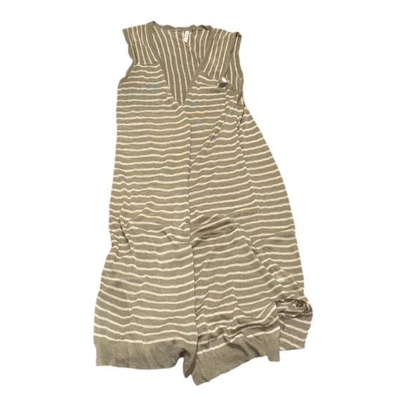 POL Anthropologie Striped Sleeveless Long Cardigan Vest Size L | Boho Pockets - Picture 3 of 4